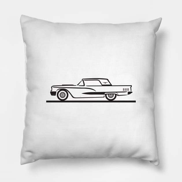 1960 Ford Thunderbird Hard Top Pillow by PauHanaDesign