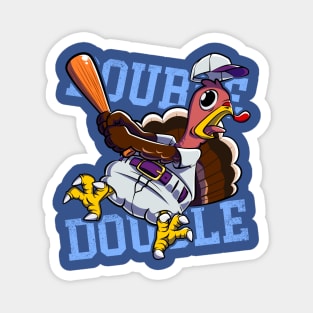 Double Play! | Funny Cartoon Turkey Gobble Baseball Player Magnet