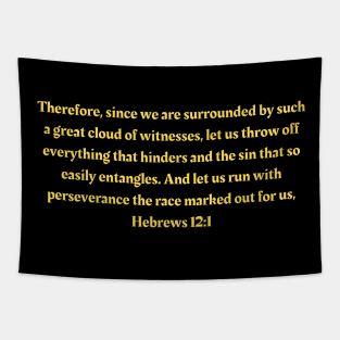 Bible Verse Hebrews 12:1 Tapestry