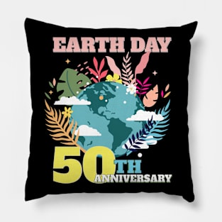 Earth Day 2020 50th Anniversary Floral Mother Earth Pillow