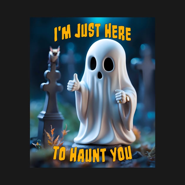 I'm Just Here To Haunt You, Funny Horror Sheet Ghost by Kye Chambers 