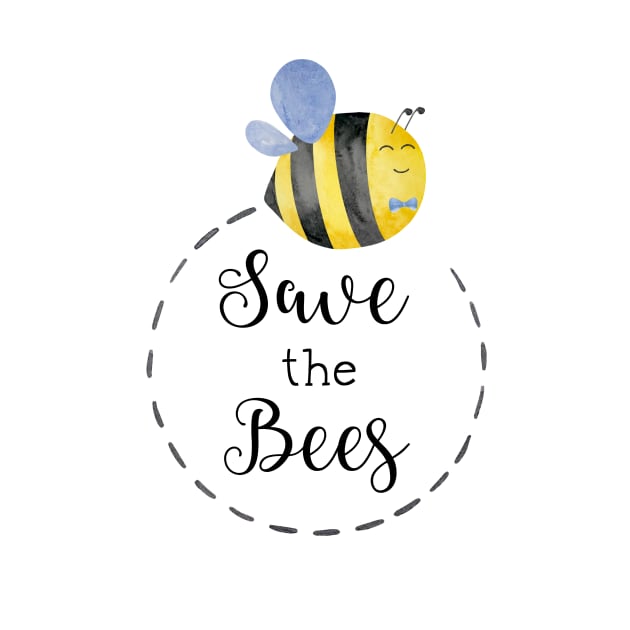 Cute Watercolor Save the Bees by JanesCreations