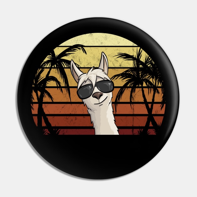 Hipster Llama with Sunglasses Pin by SkizzenMonster