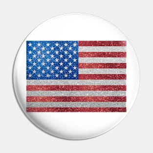 American Flag Glitter Sticker Pin