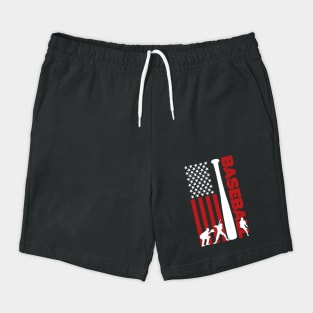 USA Flag Baseball Player Silhouette Shorts