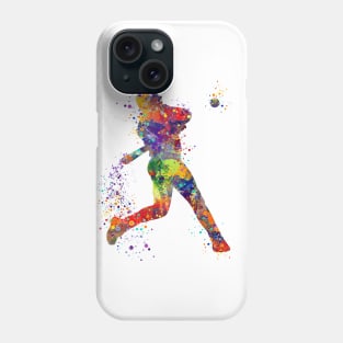 Baseball Boy Batter Colorful Watercolor Softball Player Phone Case