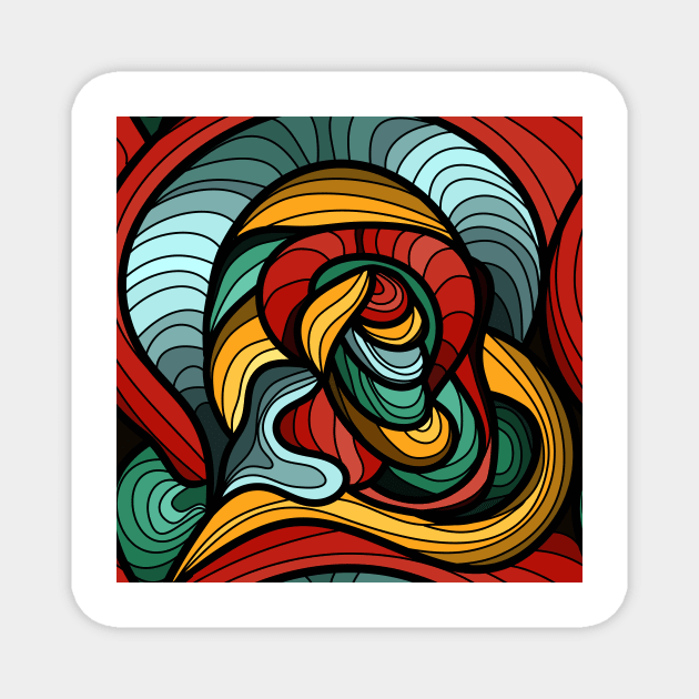 Abstract Art Curves Magnet by Makanahele