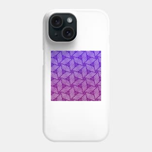 Japanese style wood carving pattern in purple Phone Case