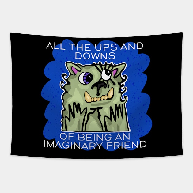 All the Ups and Downs of Being an Imaginary Friend - Blue Cloud Tapestry by wildjellybeans