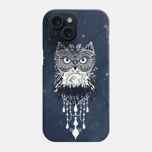 The celtic owl with rocks and trees Phone Case