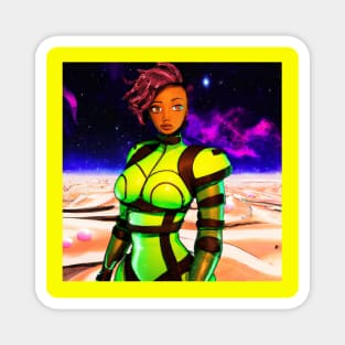 Anime Girl with Green Spacesuit Magnet