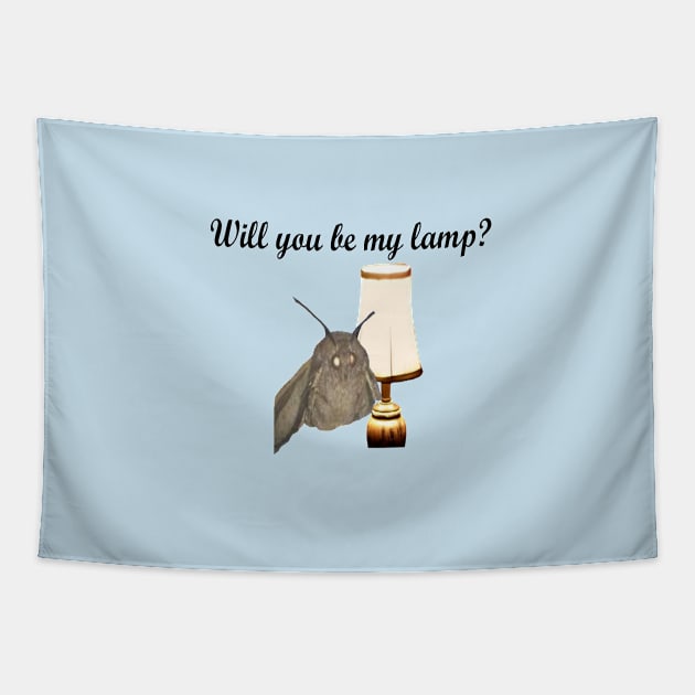 Valentine’s Day - Moth and Lamp - Will You Be My Lamp? Tapestry by CatGirl101