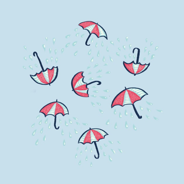 Raining Umbrellas Pattern by Boriana Giormova