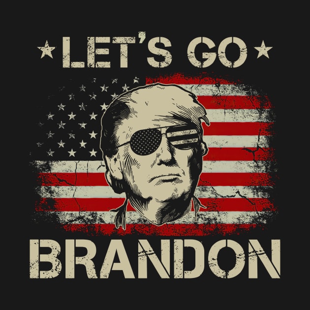 Let's Go Brandon Trump American Flag Sunglasses by petemphasis