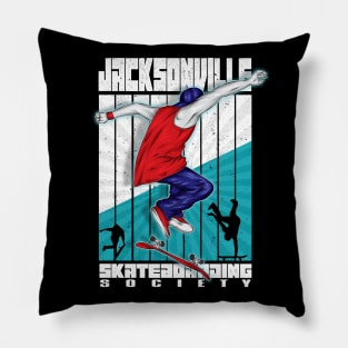 Skateboarding Jacksonville Florida Pillow