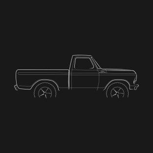 1979 Ford F-150 4x4 pickup - profile stencil, white T-Shirt