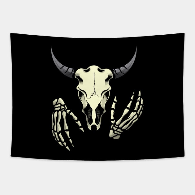 Bull Skull Design Tapestry by wap.prjct