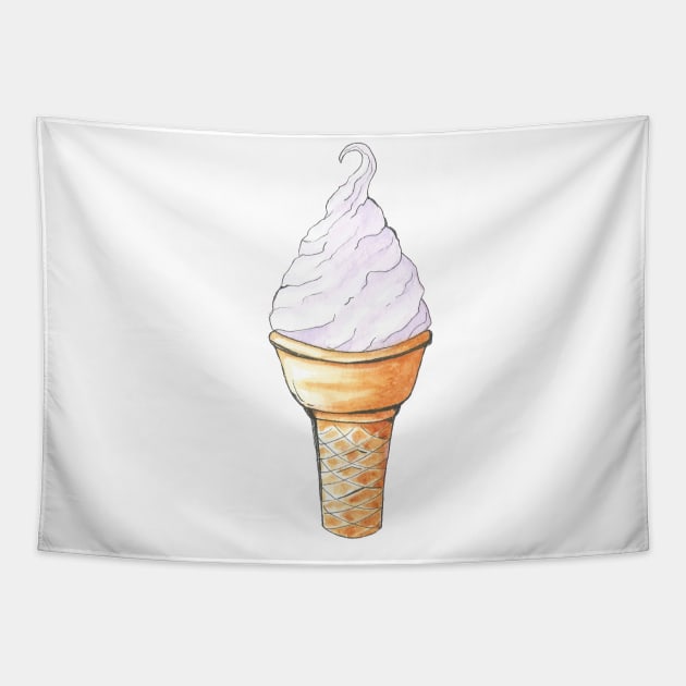 ice cream in a waffle cone Tapestry by Keen_On_Colors