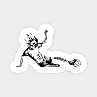 Soccer Player Scary Skeleton Vintage Halloween Magnet