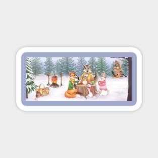 Winter Tea party Magnet