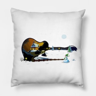 Christmas Guitar Gifts Guitarist Musician Concert Guitar Pillow