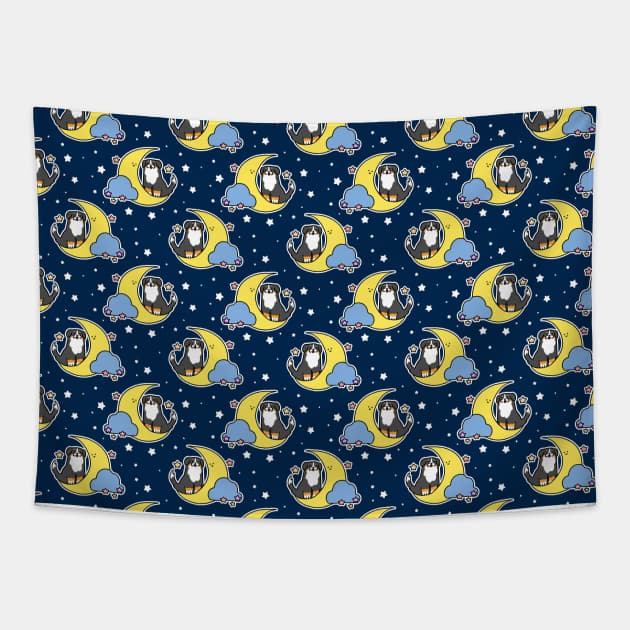 Moon Bernie Star Pattern Tapestry by saradaboru