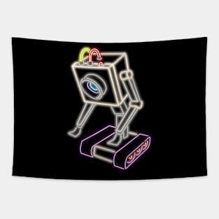 Neon Butter Robot Top Left Tapestry