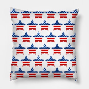USA Flag Blue Red White Star Pillow