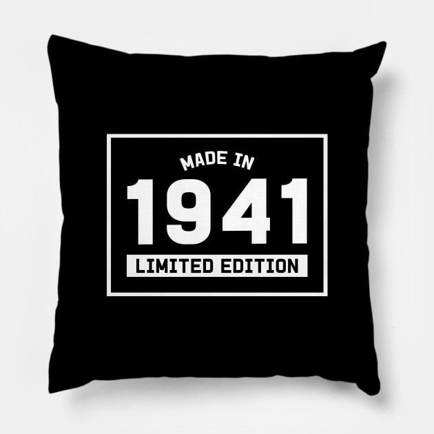 80th Birthday Gift - Made in 1941 Limited Edition Pillow by Elsie Bee Designs