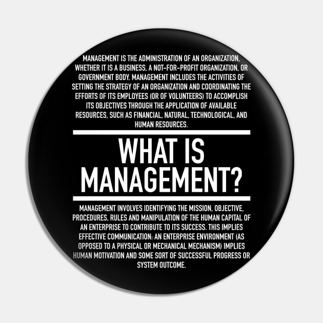 What is Management - Manager Definition Pin by Hidden Verb