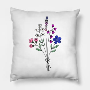 Subtle genderfluid flower bouquet Pillow