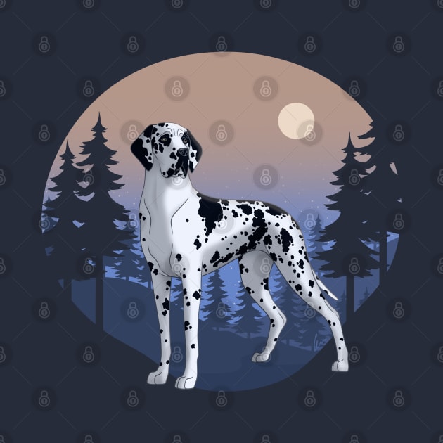 Harlequin Great Dane, Dog Breed, Original Digital Illustration by anacecilia