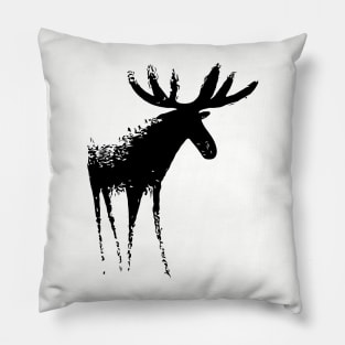 Moose Charcoal Maine Wildlife Pillow