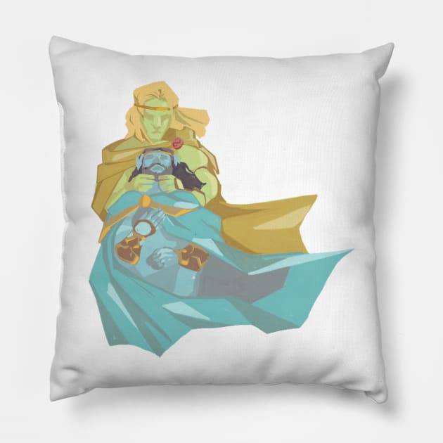 Patroclus and Achilles Pillow by Clairosene