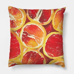 Orange Watercolor Pattern Pillow