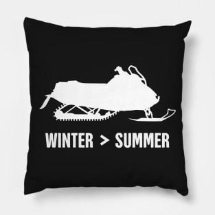 Winter And Summer - Funny Snowmobile Design Pillow