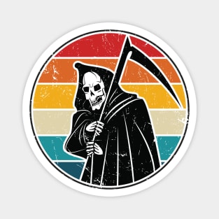 Retro grim reaper death of Halloween Magnet