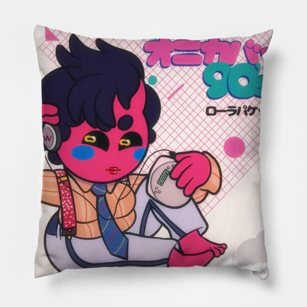 オニカバー90's (oni cover 90's)  ローラパケット Pillow by Funnyboijulius