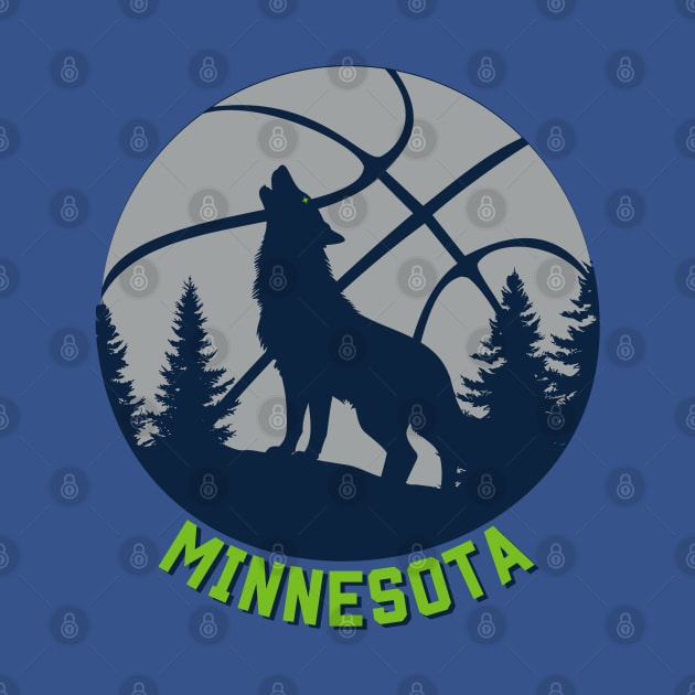 Minnesota Timberwolves "Wolf Outdoors" Basketball by SiebergGiftsLLC