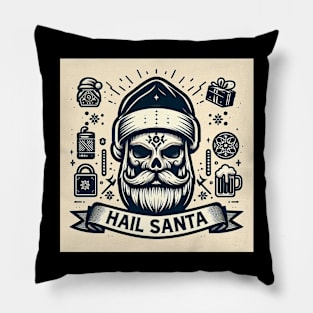 Hail Santa - Skull Pillow