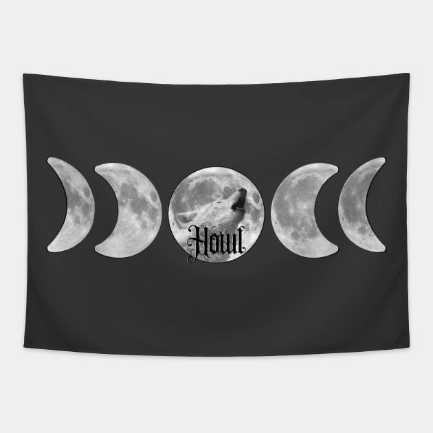 Howl, Moon Phases Tapestry by KimbrellDesigns