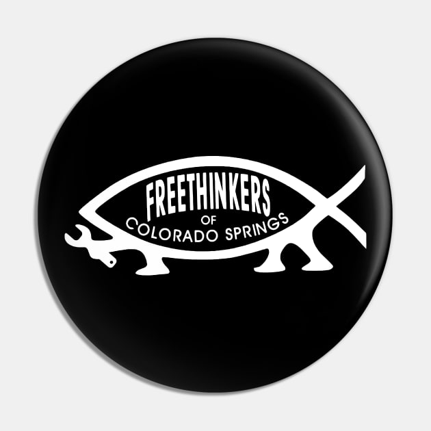 Freethinkers of Colorado Springs Logo White Pin by Freethinkers of Colorado Springs