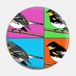 Warhol Birds - Yellow-rumped warbler Pin