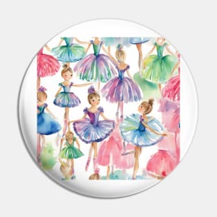 Little Ballerinas watercolor illustration Pin