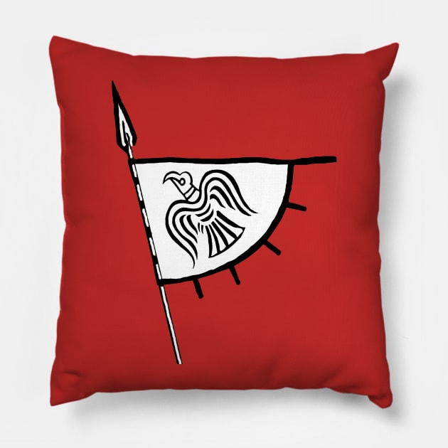 Viking Raven Banner Pillow by Pr0metheus
