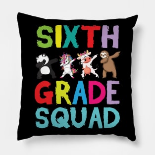 Animals Students Dabbing Back To School Sixth Grade Squad Pillow