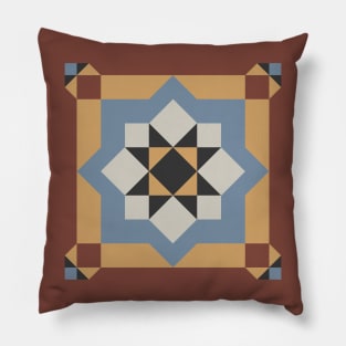 Ornamental Azulejo Mosaic Pattern Pillow