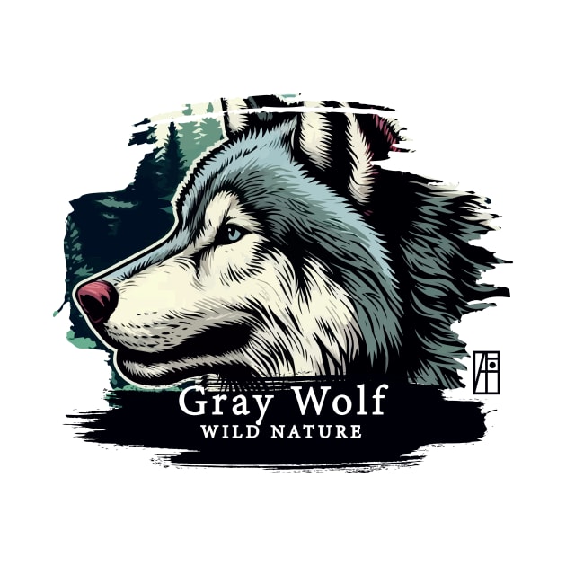 Gray Wolf - WILD NATURE - WOLF -2 by ArtProjectShop