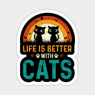 life is better with cats t-shirt Magnet