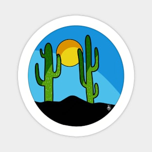 minimalist desert cactus Magnet